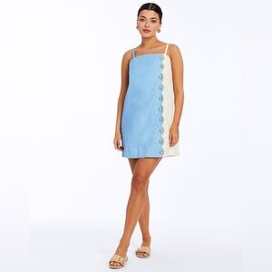 Mestiza NWT Etta Scallop Seashell Button Mini Dress
